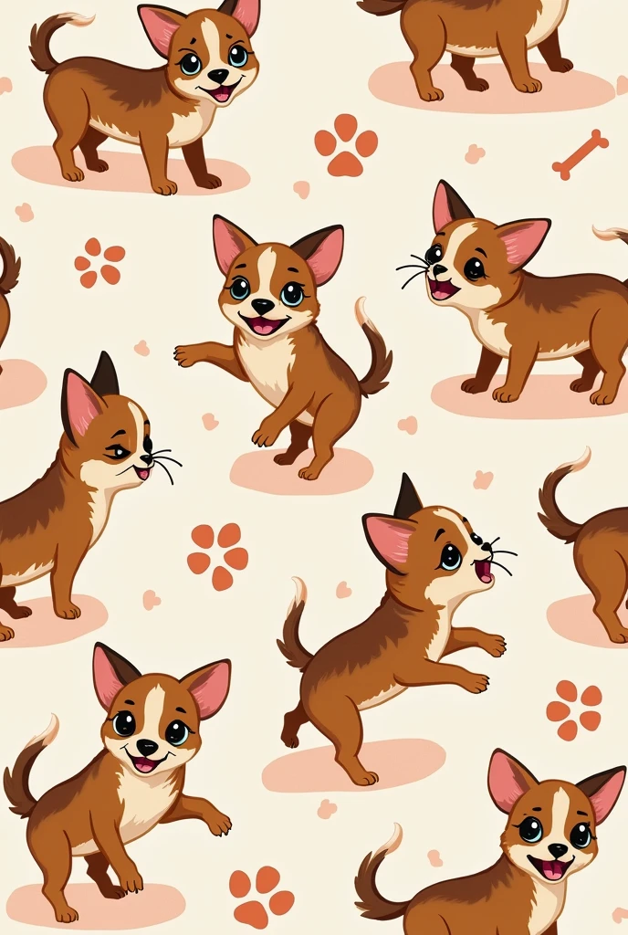 Seamless pattern dog chihuahua enjoy