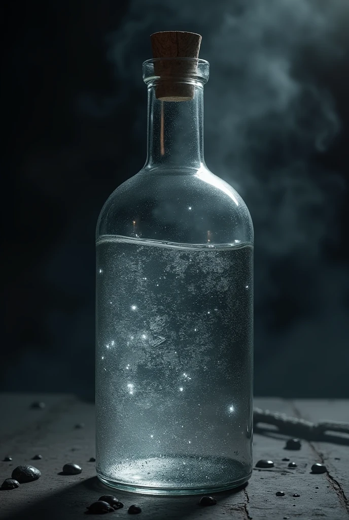 A Potion with a Steely gray liquid with a metallic shimmer, dense and slightly reflective.