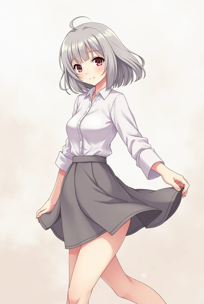 Miniskirt Gray Hair Lori Anime-style illustrations