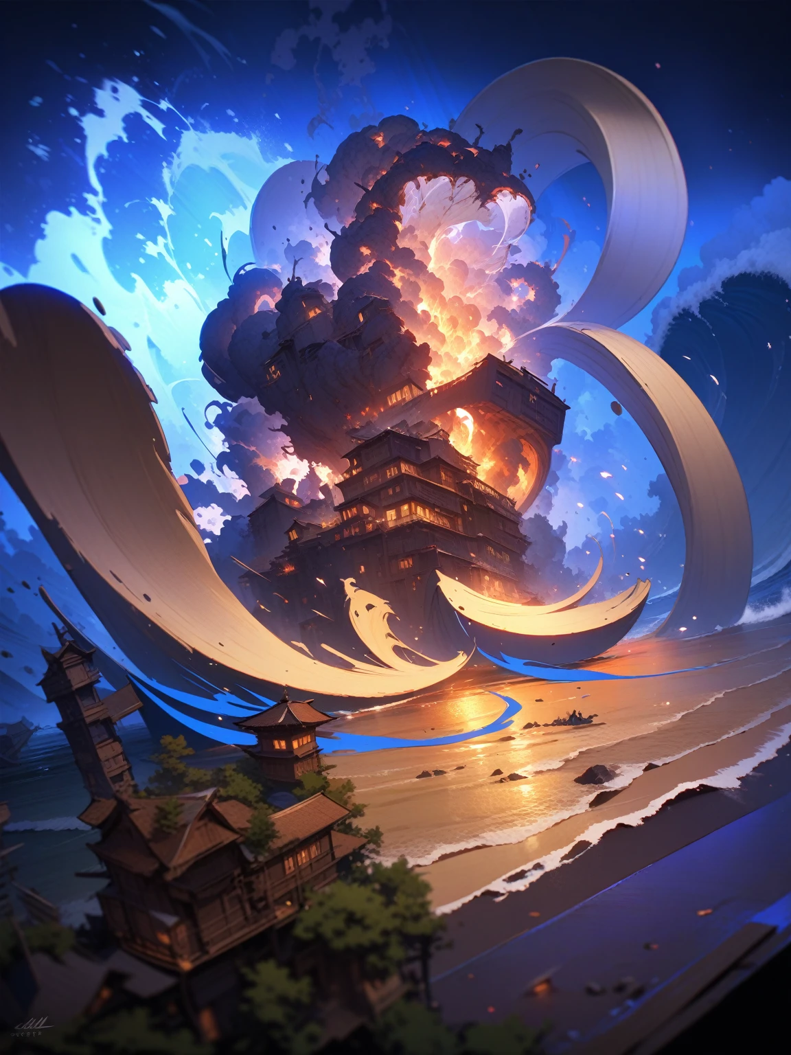((best quality)) , ((masterpiece)) , (detailed),Tsunami