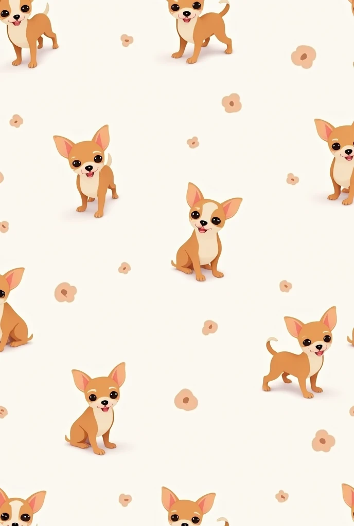 Seamless pattern dog chih tzu 3d