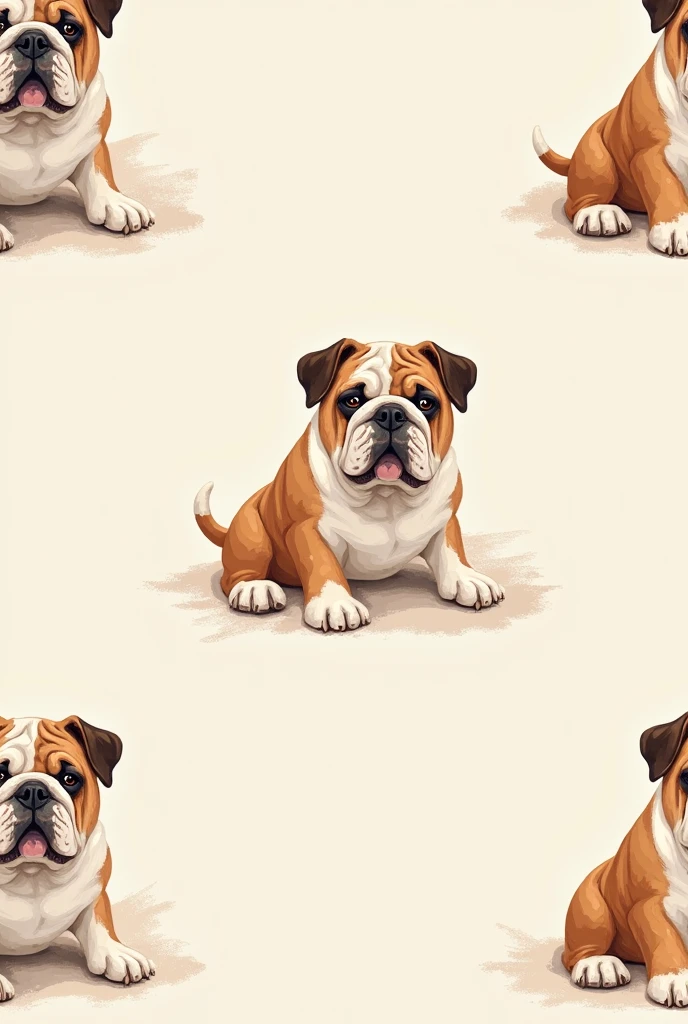 Seamless pattern dog bulldog