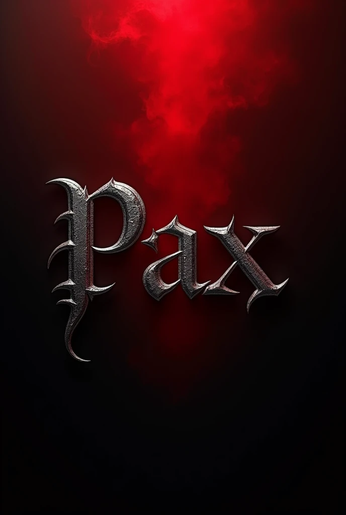 Write heic nenhum Pax" with gothic font red and black ramp gradient