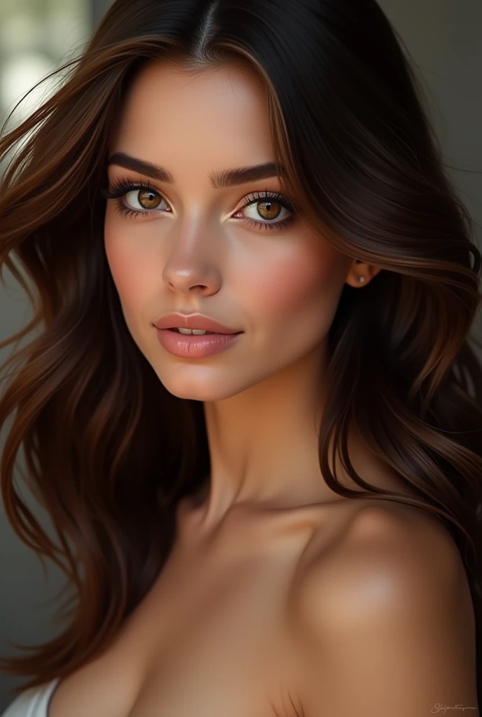 brunette woman beautiful face brown eyes beautiful lips