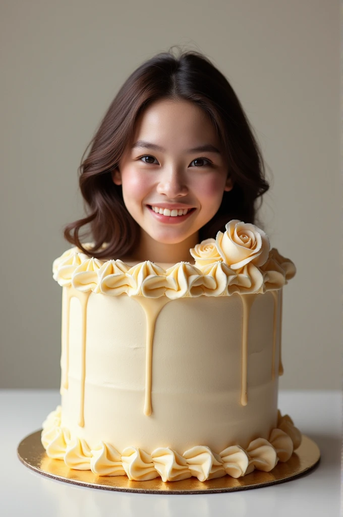 A top of cake with my photo
