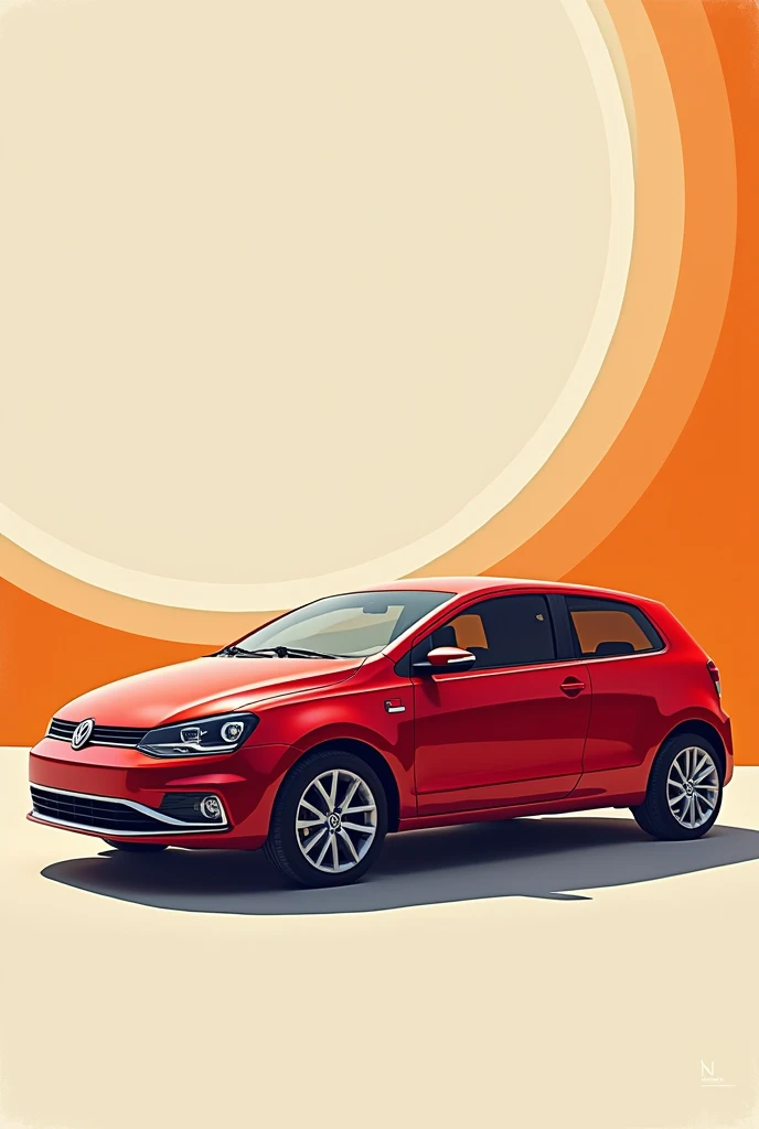 Poster of a red Volkswagen Fox car
