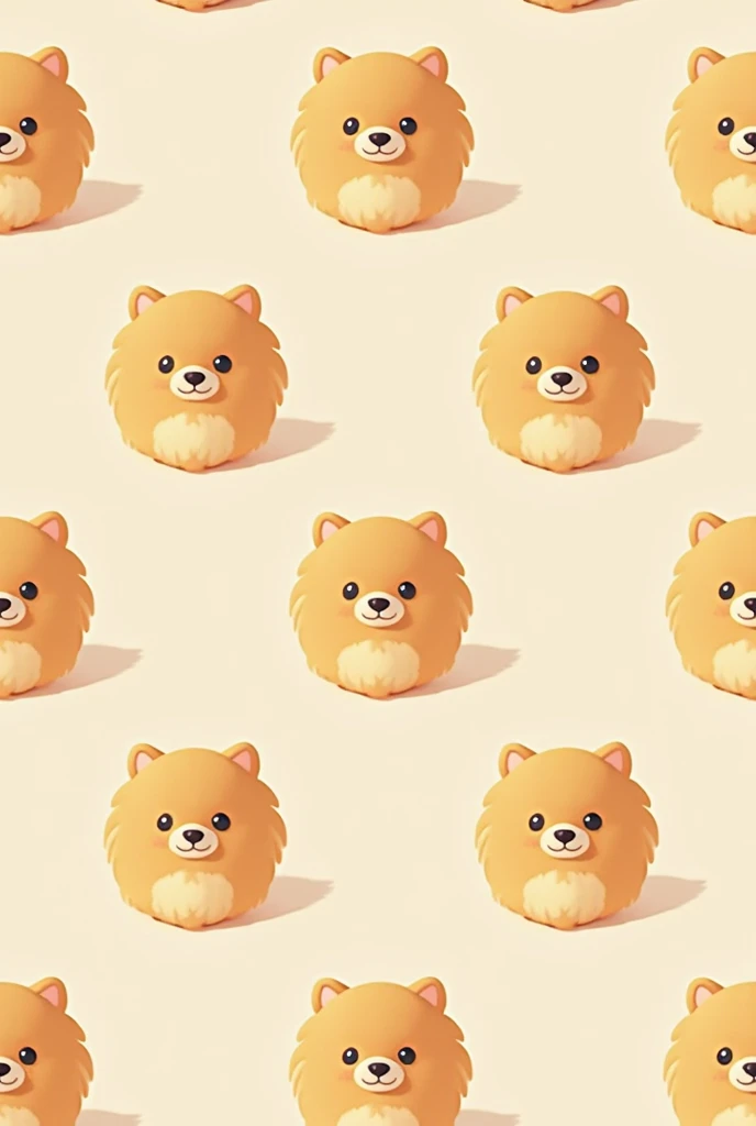 Seamless pattern dog pomeranian 3d