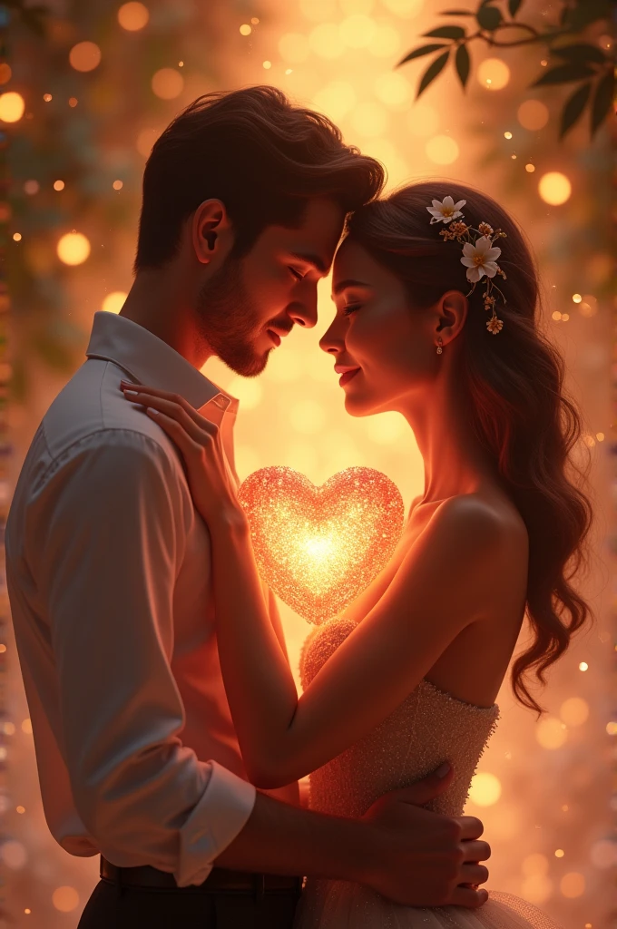 Couple holding heart 
