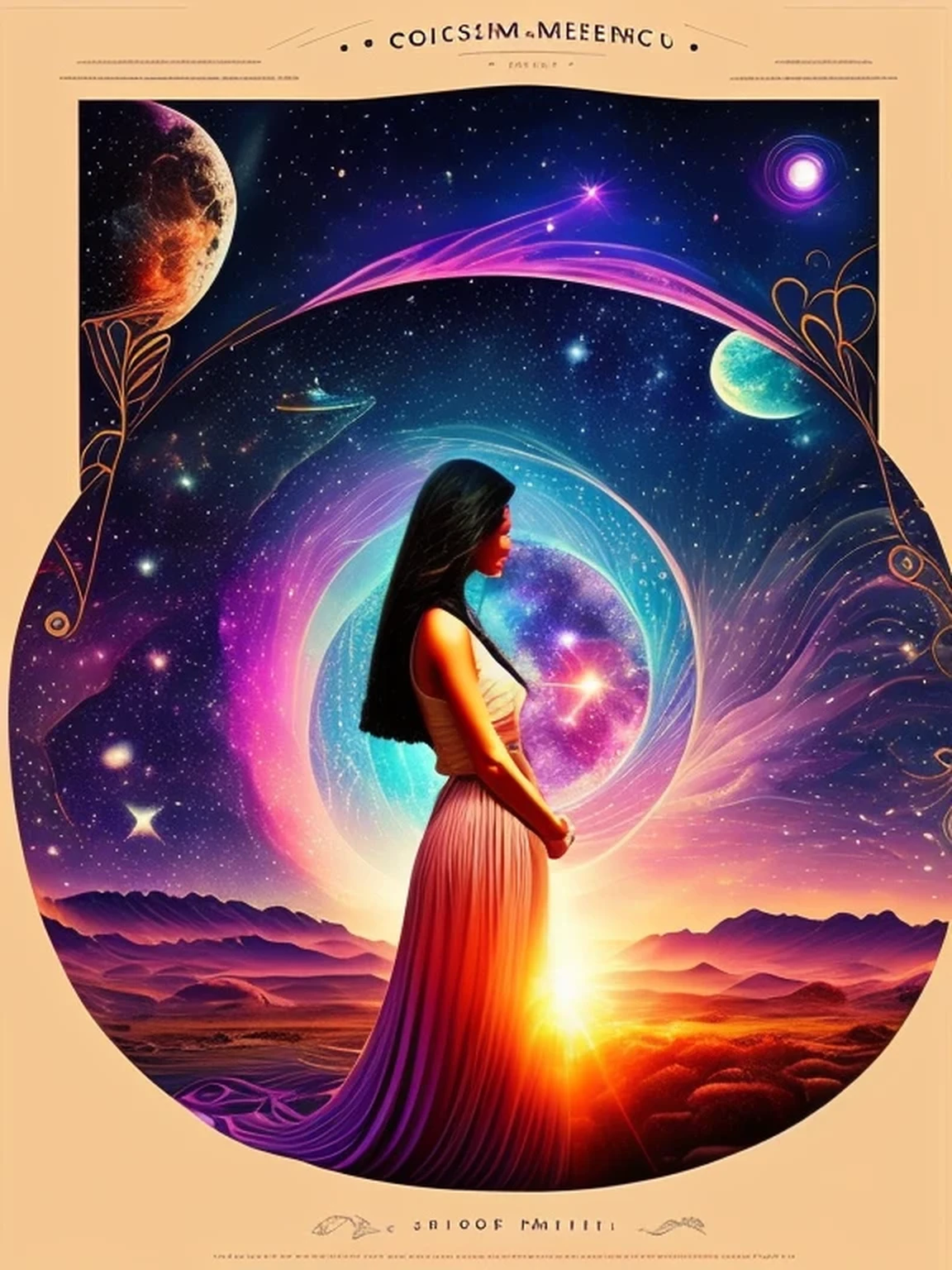 The Cosmic Echoes, Quiet Moments, Quiet Dawn, Space Lady, Exotic Mysteries, Journey Into Love, Cosmic Funk, Love Beams, ((masterpiece:1.1, best quality))