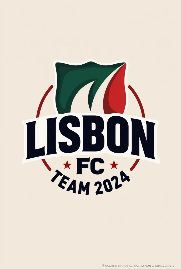 create a team logo with the name lisbon fc on top and 2024 on the bottom without a background 