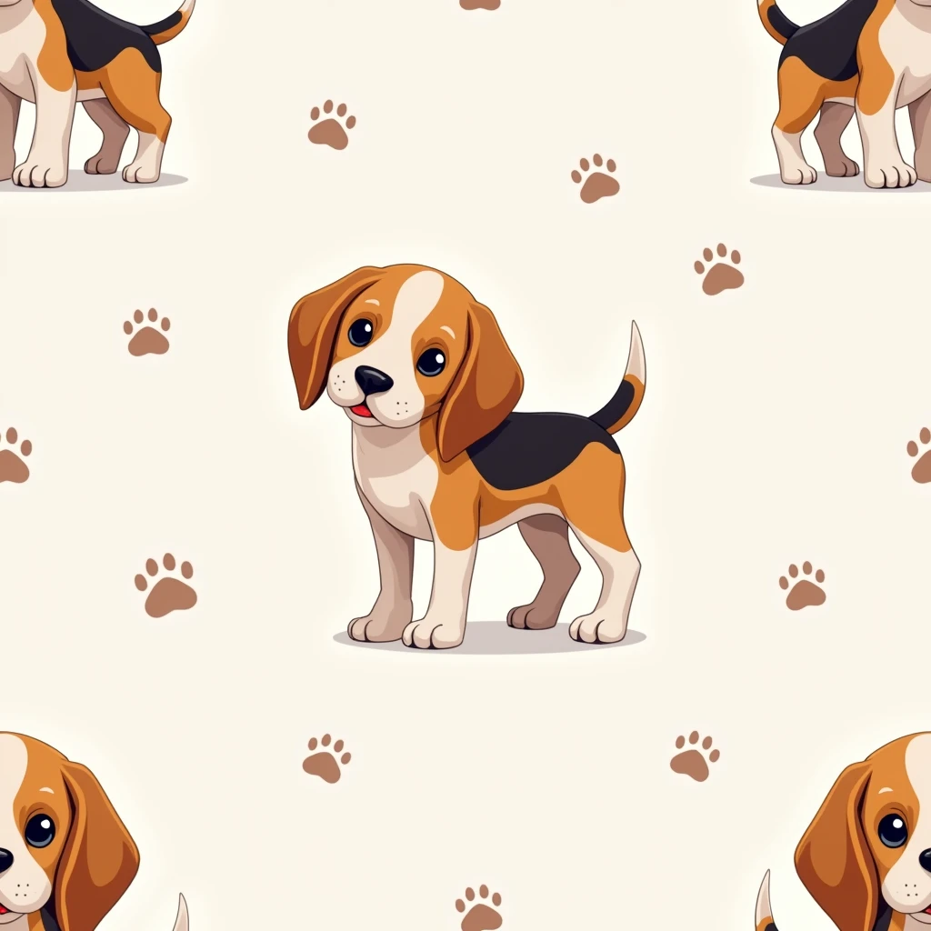 Seamless pattern beagles dog
