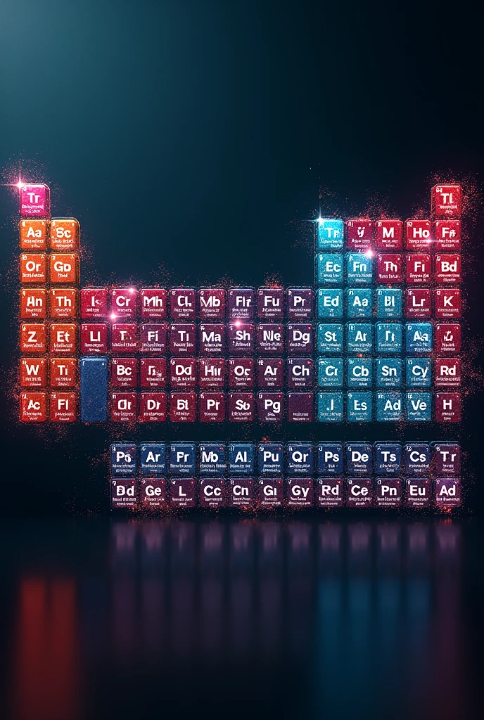 Make a periodic table with series and film with the initials of the chemical elements