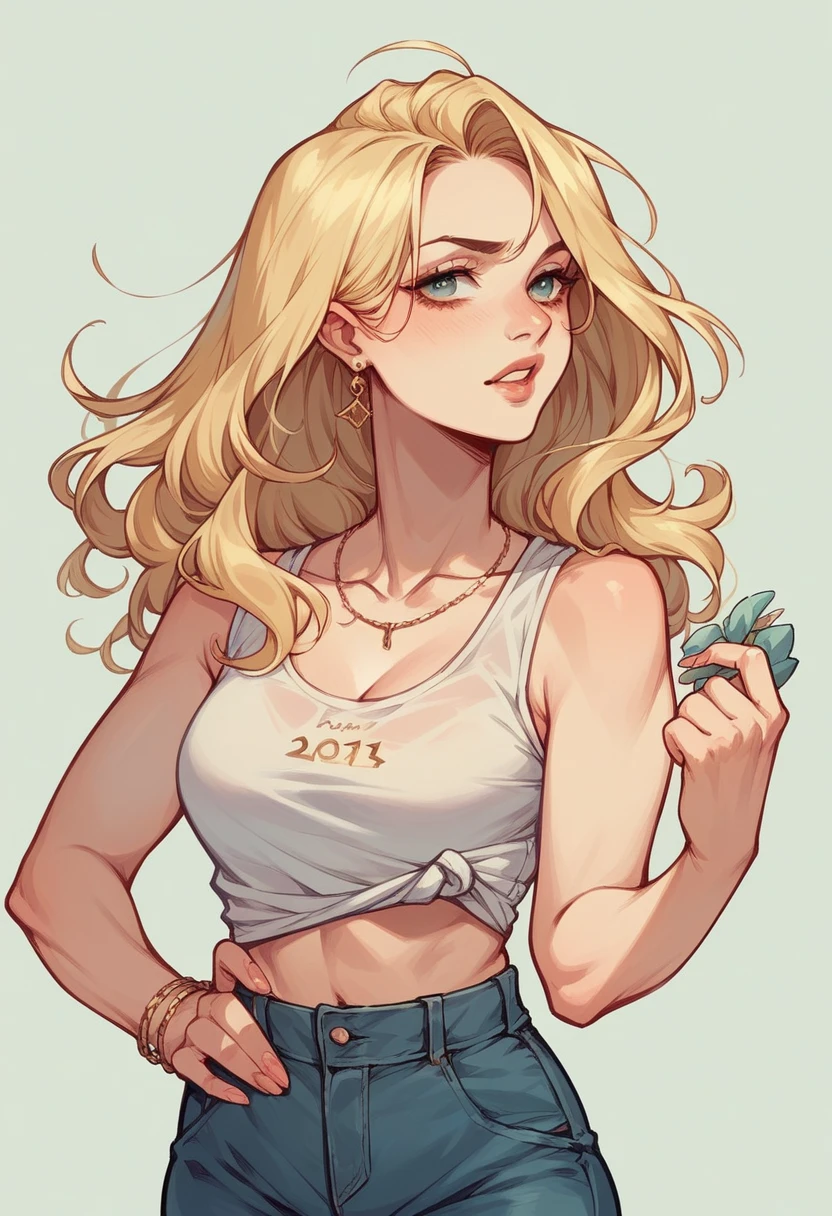 Create realistic photos of 18 year old girls with blonde hair (Longueur d&#39;shoulder), nice face, tout le corps, shapely legs, chevilles fines, slender waist, yeux verts , she is on the beach , tetas grandes, 