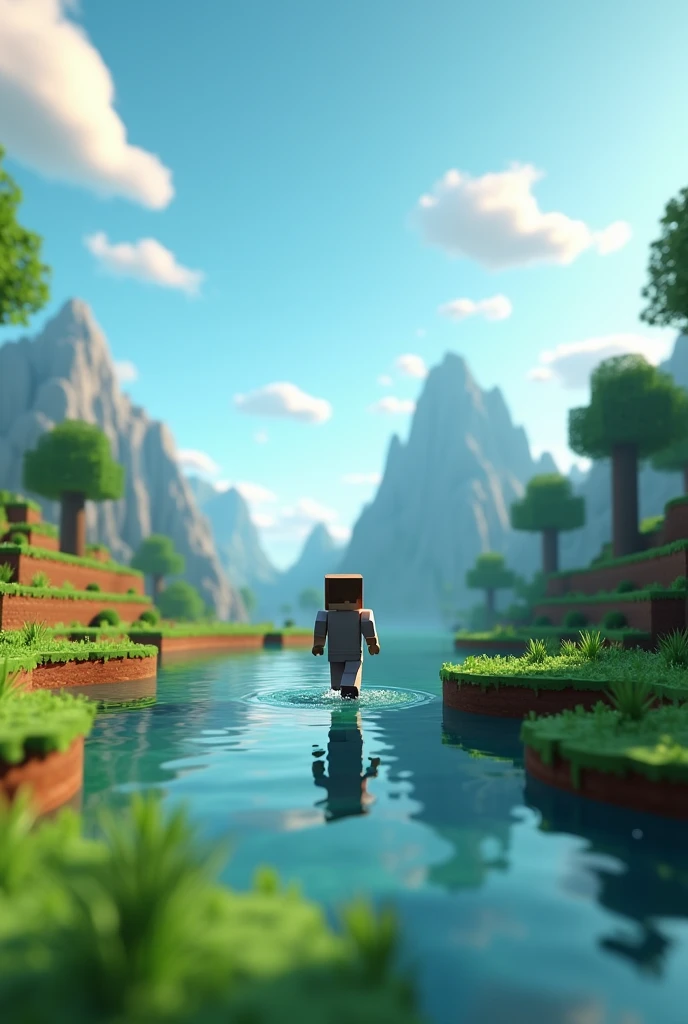 Make a minecraft overworld animated smooth trailer graphic