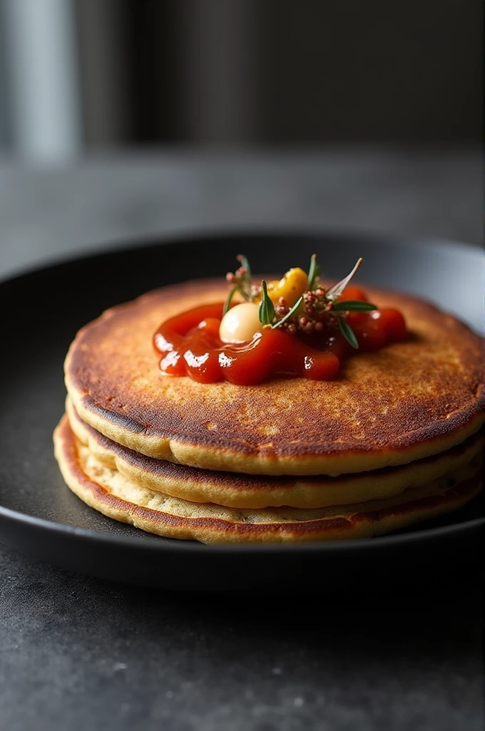 A pancake resembling ash catchup