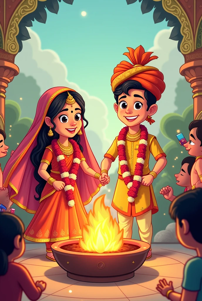 Bride And groom
Doing Mangal fera infront of Agni kund
Marriage
Cartoon