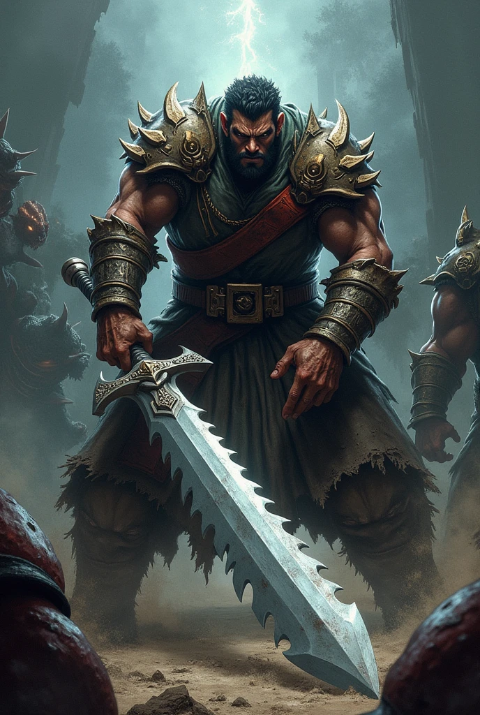 guts,berserk, guts is angry,guts is holding his big sword, guts is killing demons