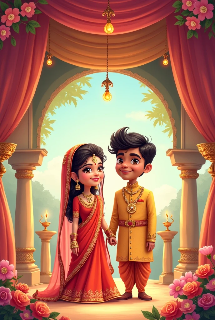 Bride And groom
Mandap muhrat for
Indian Marriage
Cartoon