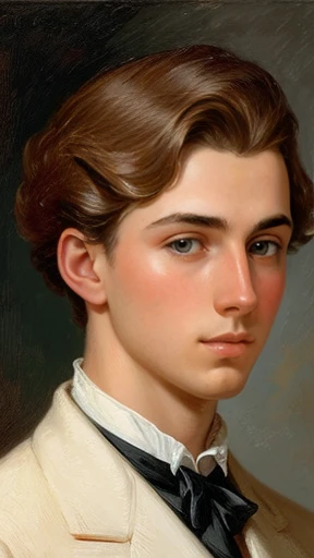 A young man Auerbach loose hair focus on the face