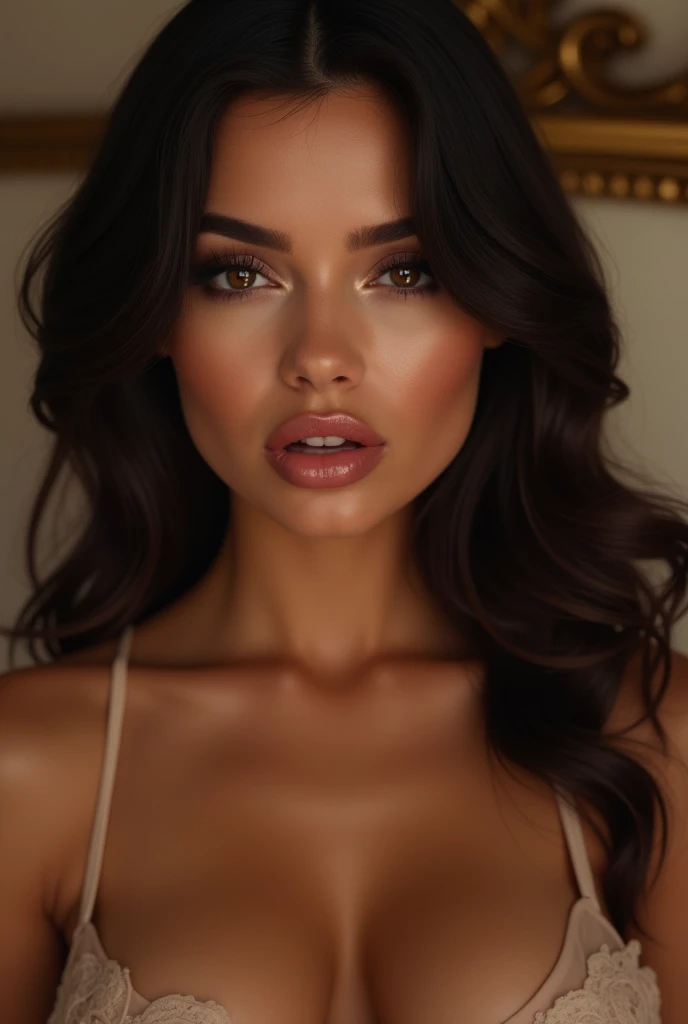 Sexy girl bites her lips 