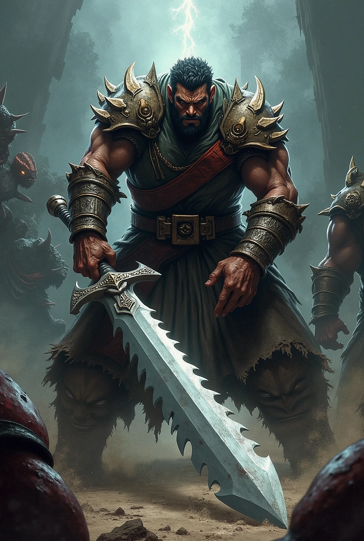 guts,berserk, guts is angry,guts is holding his big sword, guts is killing demons