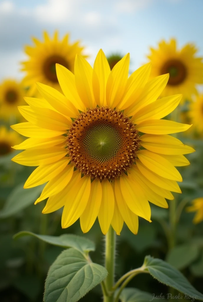 sunflower　Flower Field　summer　null　Far　whole　Real　photograph