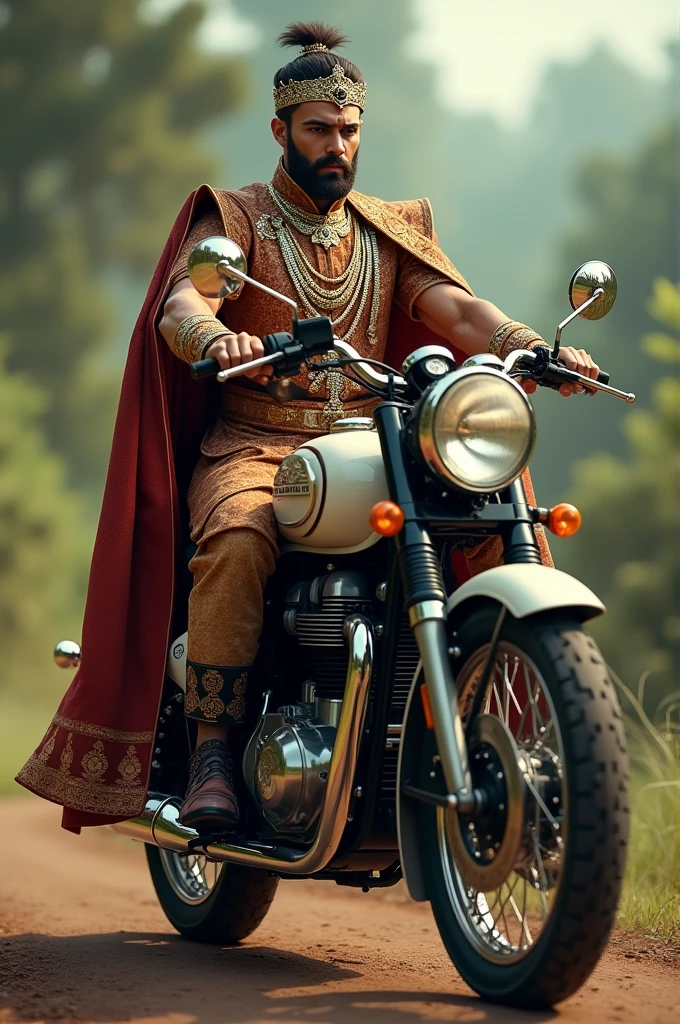 Thenos with classic royal enfield