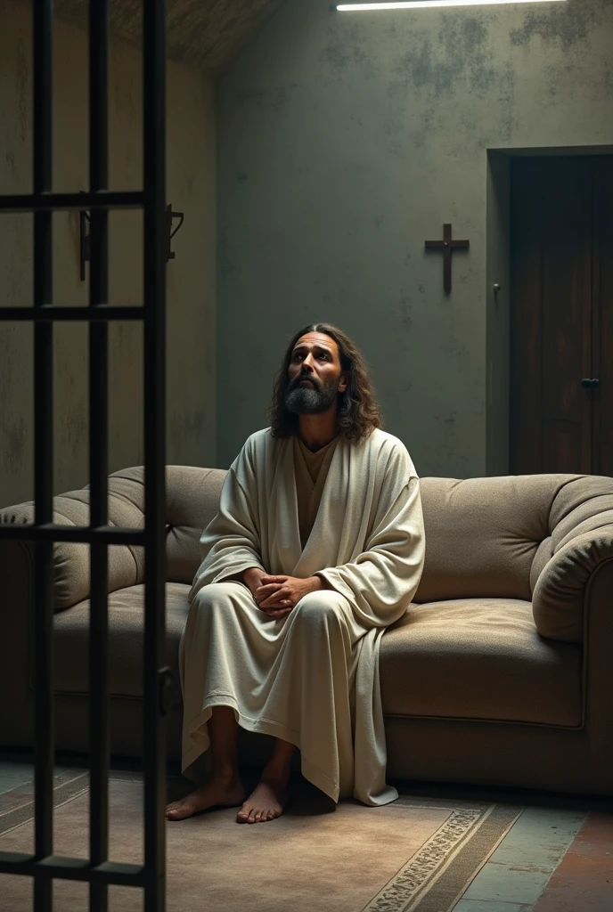 Come to the cell, with Jesus on the couch waiting 