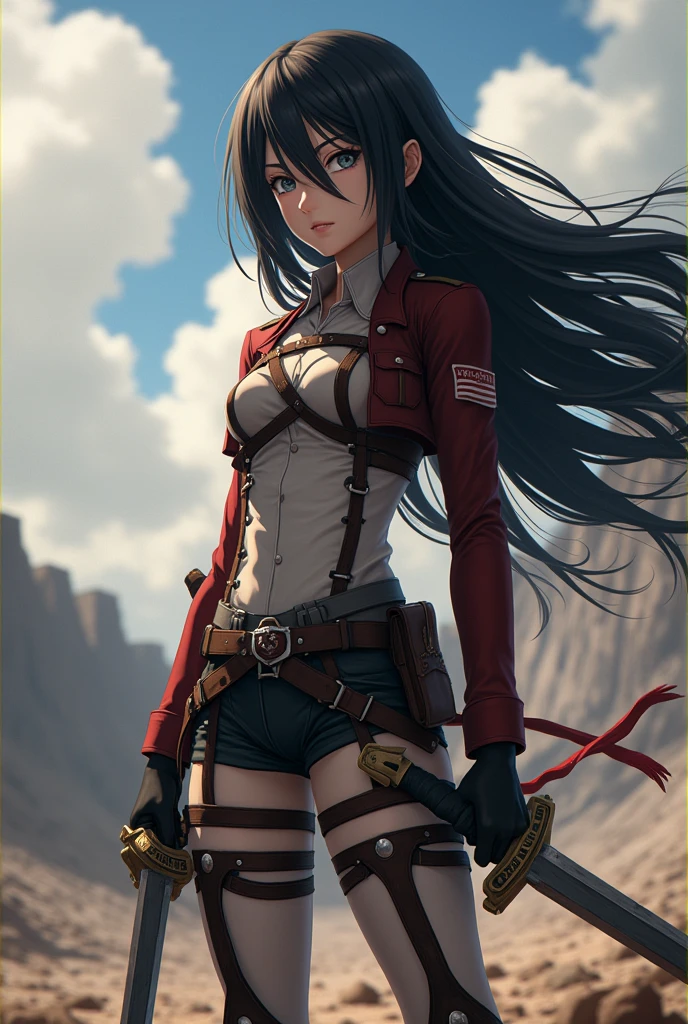 Mikasa from Attack On Titan, Long Hair