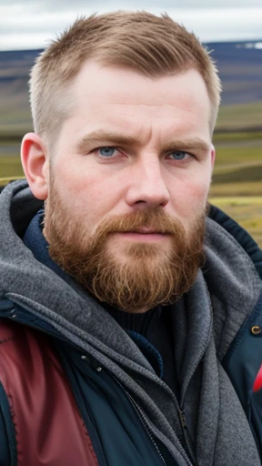 An Icelandic man focus on the face