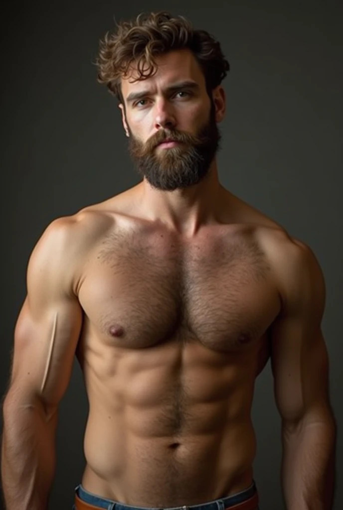 I thought of a naked man with a thick, large, bearded, handsome, and strong penis.