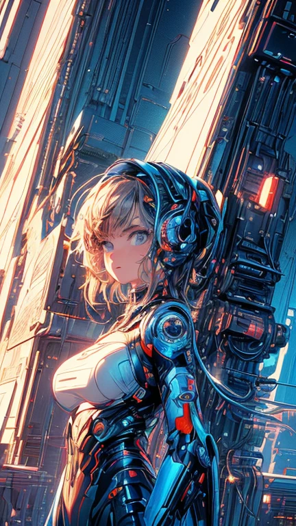(((masterpiece, Highest quality))),(((alone:1.2))),(((One girl:1.2))),32K Wallpapers, Very detailed, Vintage Science Fiction,(((((geometric cinematic movie))))), (Bauhaus), shape,(((Abstract))),(cyber punk),(((((portfolio))))),(((((close))))),(((((breast enhancement))))),((((More Angles)))),(((highlight))),Vast landscape,(((completion. Detailed face))),(((Very talented))),(((The most complex machine))),((Overall colorful)),((Right facing))