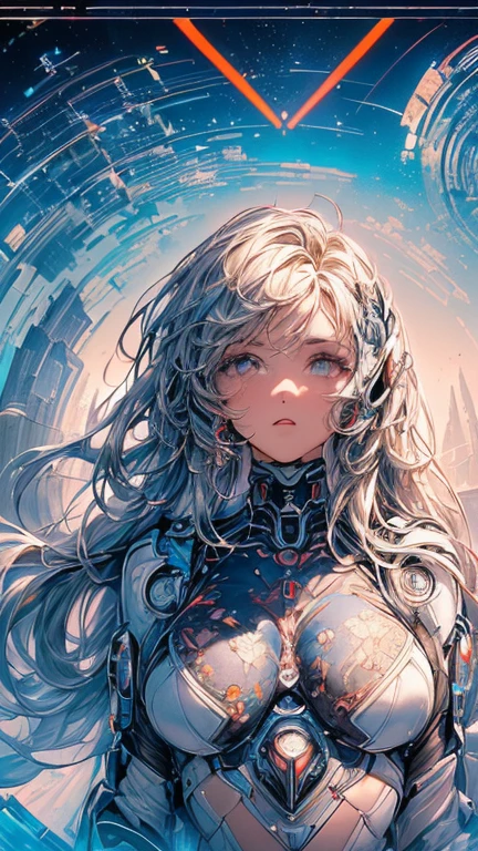 (((masterpiece, Highest quality))),(((alone:1.2))),(((One girl:1.2))),32K Wallpapers, Very detailed, Vintage Science Fiction,(((((geometric cinematic movie))))), (Bauhaus), shape,(((Abstract))),(cyber punk),(((((portfolio))))),(((((close))))),(((((breast enhancement))))),((((More Angles)))),(((highlight))),Vast landscape,(((completion. Detailed face))),(((Very talented))),(((The most complex machine))),((Overall colorful)),((Right facing))