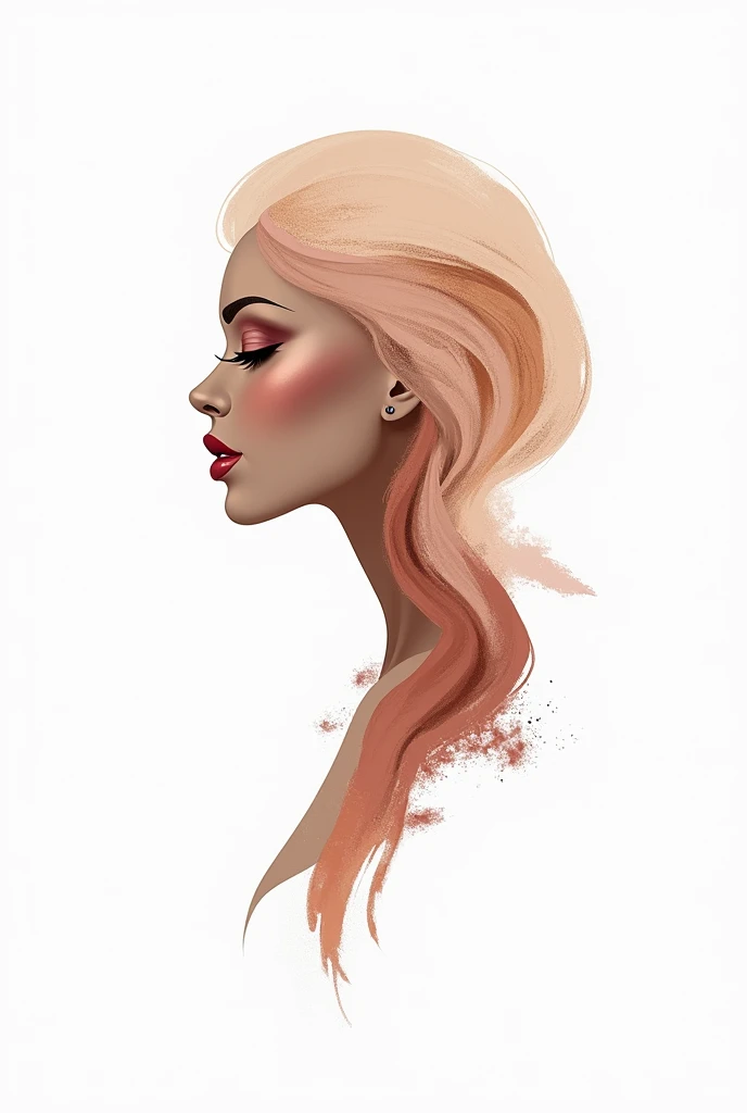 A logo for a professional makeup artist with foundation smudge and lipstick details, transmitting beauty and elegance
