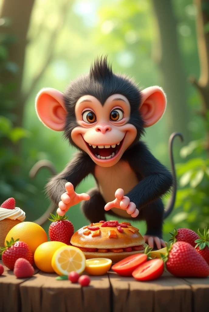 Monkey doing food