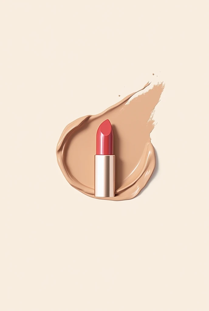 A logo for a professional makeup artist with foundation smudge and lipstick details, transmitting beauty and elegance. without being people