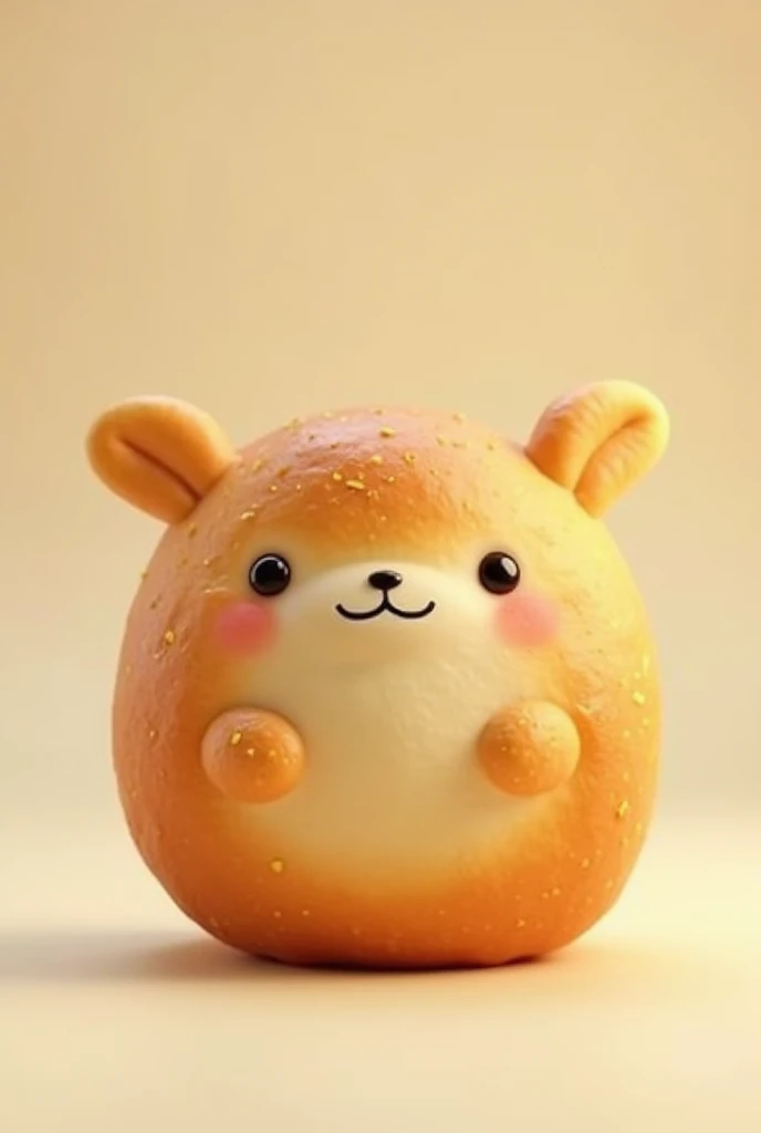 A real bun with eyes and mouth