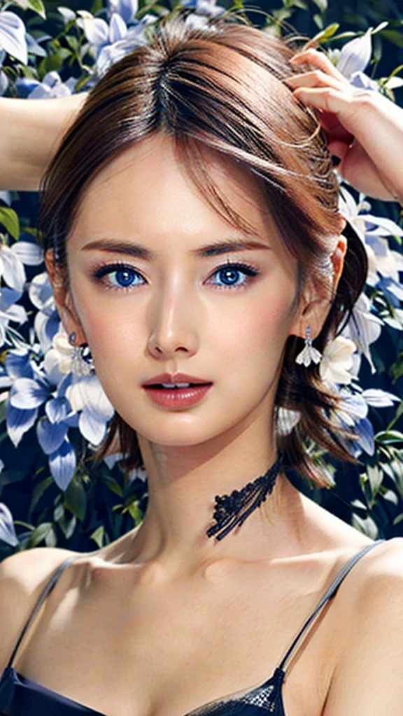 stunningly elegant european model, (extremely innocent face:1.1), skinny, big_boobs, blue eyes, see-through babydoll, nsfw, 