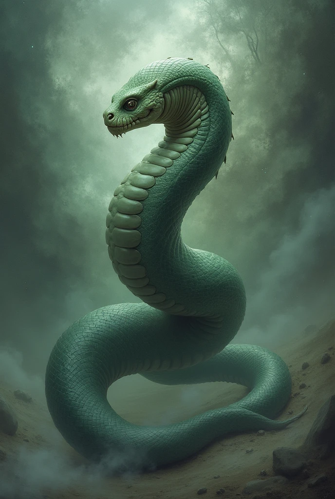 Human  face and body snake 
