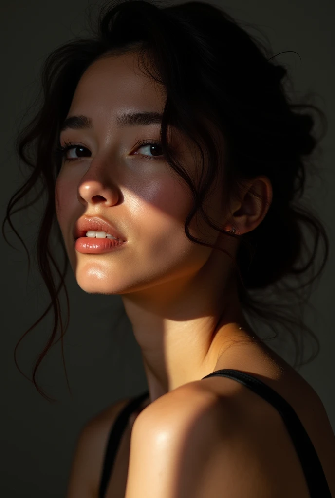 high-resolution photograph, woman, stunning use of shadows, in the syle of crisp lines and forms, UHD, shot on a Sony A7III --ar 1:2 --style raw --stylize 250