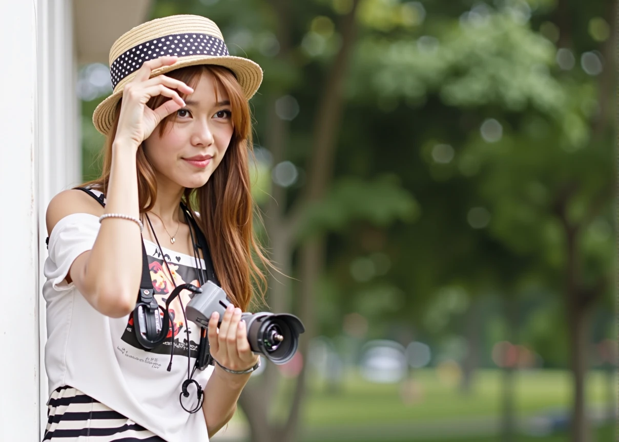 ((masterpiece. masterpiece. real photos ))Maintain eye contact with the audience.