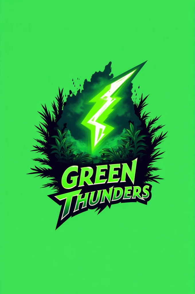 A logo which is green themed and showing thunders with name green thunders