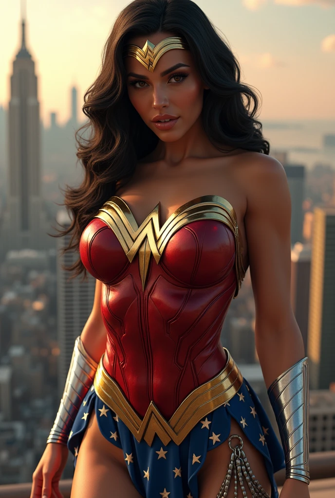 (photorealism:1.2),A beautiful sexy pornstar Anissa Kate, Wonder Woman sexy uniform,(realistic detailed,4k,High resolution,masterpiece:1.2),) HD