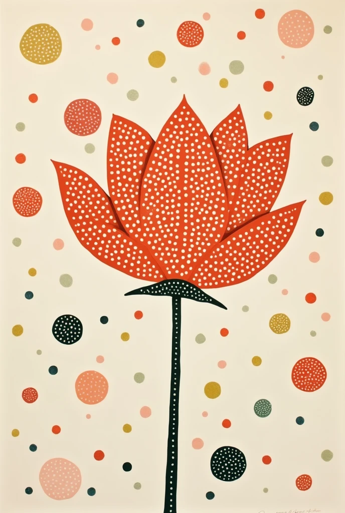Yayoi Kusama,Polka dot art,Oriental Aesthetics,Dot,Elegant and soft colors,Simple lotus leaf