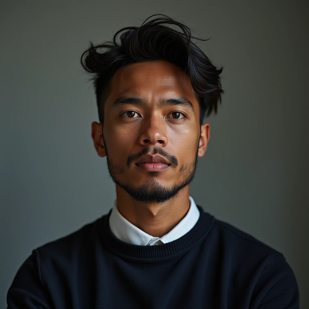 photography of a man (side view:0.4),