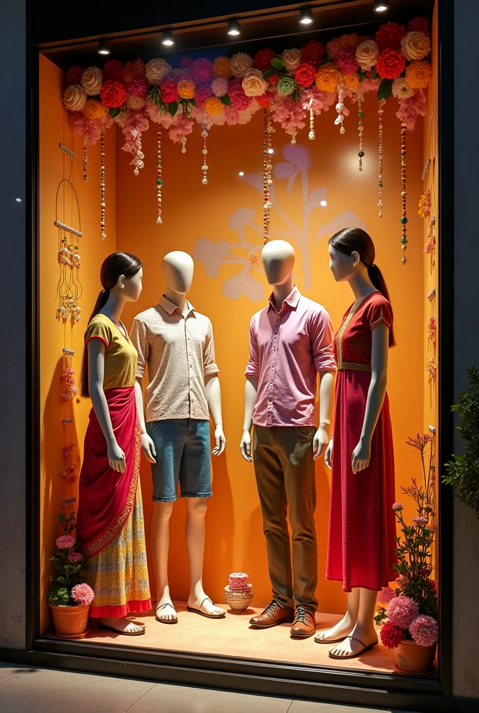 Store window displays ideas for raksha bandhan reliance trends add mannequins also shows some kind of story in it reliance trends in retail store for clothing