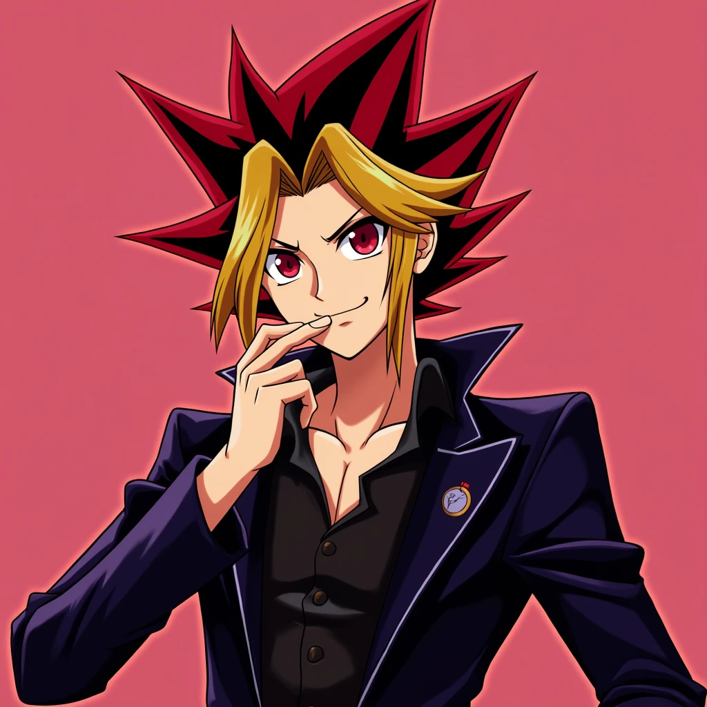 yami yugi,male,3D,Red rose,