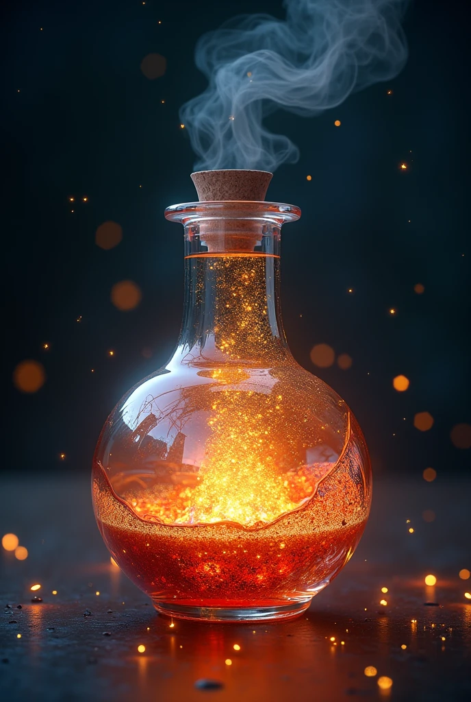 A Potion with a Radiant, multicolored liquid with a golden sheen, glowing with inner warmth.