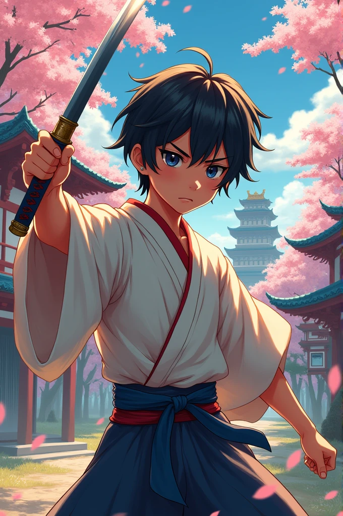 A anime boy with katana 