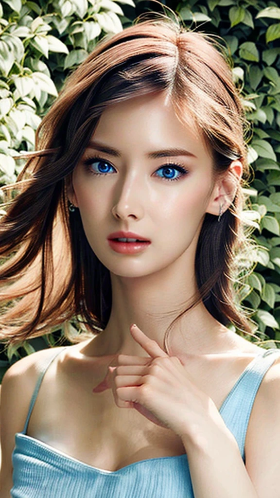 stunningly elegant european model, (extremely innocent face:1.1), skinny, big_boobs, blue eyes, see-through babydoll, nsfw,